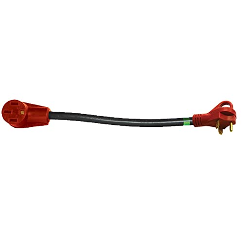 Valterra Valterra A10-3050FHVP Mighty Cord 12" Adapter Cord w/Handle - 30AM - 50AF, Red (Carded) - Outdoor Depot