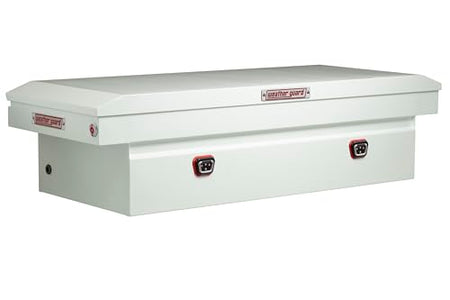 Weather Guard Weather Guard Model 116-3-04 Saddle Box, Steel, Full Extra Wide, White, 14.4 cu ft - Outdoor Depot