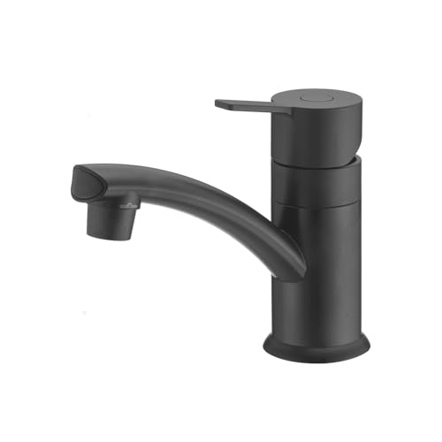 Dura Faucet Dura Faucet (DF-PL200M-MB) RV Streamline Single Lever Lavatory Faucet – Matte Black, 1-Hole - Outdoor Depot