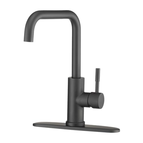 Dura Faucet Dura Faucet RV Streamline Squared-Arc Single Handle Kitchen Sink Faucet - Optional Deck Plate - Outdoor Depot