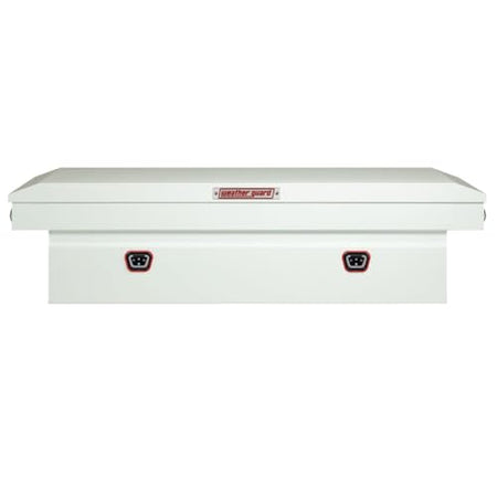 Weather Guard Weather Guard Model 116-3-04 Saddle Box, Steel, Full Extra Wide, White, 14.4 cu ft - Outdoor Depot