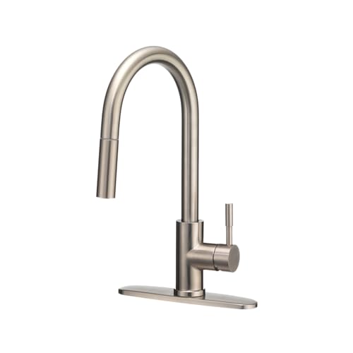 Dura Faucet Dura Faucet RV Streamline Single Handle Pull-Down Kitchen Sink Faucet - Optional Deck Plate - Outdoor Depot
