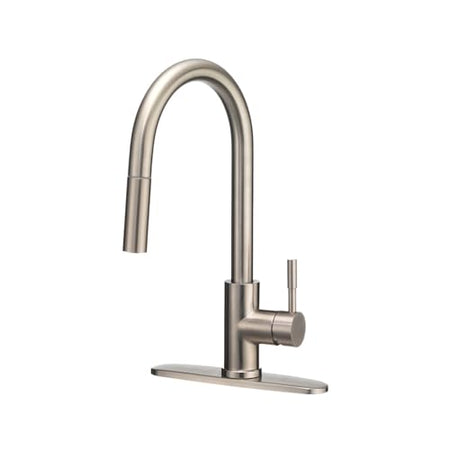Dura Faucet Dura Faucet RV Streamline Single Handle Pull-Down Kitchen Sink Faucet - Optional Deck Plate - Outdoor Depot