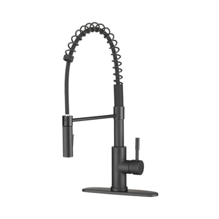 Dura Faucet Dura Faucet DF-MK504SLK-MB RV Swivel High-Arc Spring Kitchen Sink Faucet - Single Handle - - Outdoor Depot