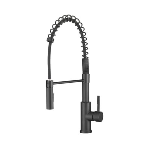 Dura Faucet Dura Faucet DF-MK504SLK-MB RV Swivel High-Arc Spring Kitchen Sink Faucet - Single Handle - - Outdoor Depot