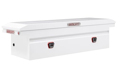 Weather Guard Weather Guard Model 120-3-04 Saddle Box, Steel, Full Low Profile, White, 11.0 cu ft - Outdoor Depot