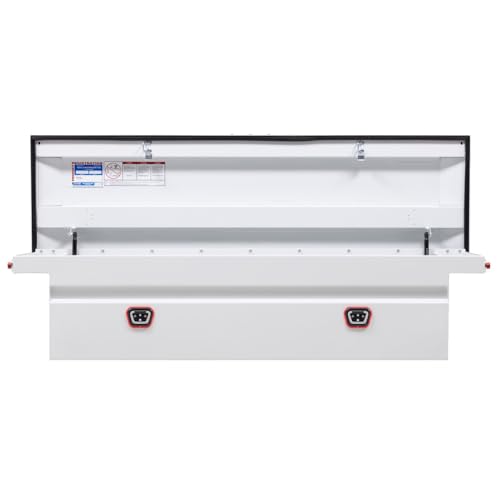 Weather Guard Weather Guard Model 120-3-04 Saddle Box, Steel, Full Low Profile, White, 11.0 cu ft - Outdoor Depot