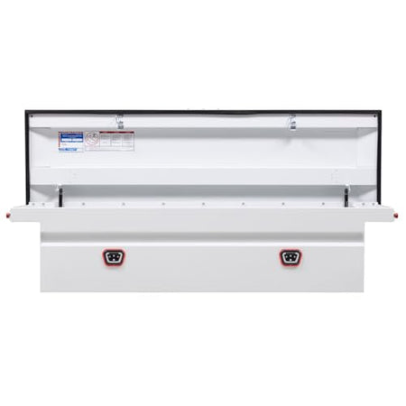 Weather Guard Weather Guard Model 120-3-04 Saddle Box, Steel, Full Low Profile, White, 11.0 cu ft - Outdoor Depot