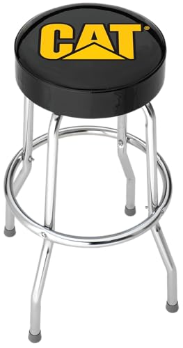 PLASTICOLOR 004776R01 Caterpillar CAT Logo Garage Stool , Black Truck & Exterior