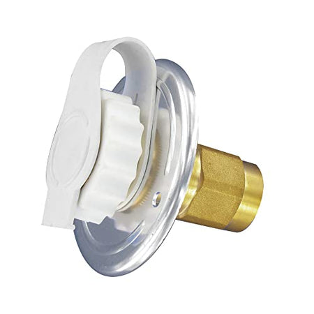 Valterra Valterra A01-0172LF FPT 2-3/4" Aluminum Finish Lead-Free Flush Mount Water Inlet - Outdoor Depot