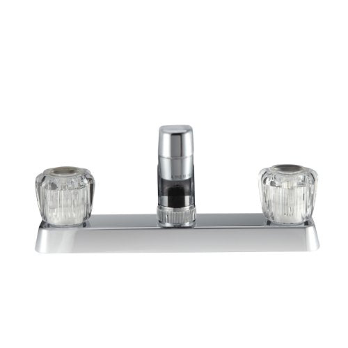 Dura Faucet Dura Faucet DF-PK600A-CP RV Kitchen Sink Faucet with Crystal Acrylic Knobs (Chrome) - Outdoor Depot