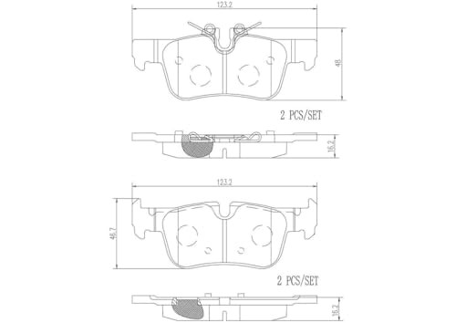 Brembo Brembo P06094N Premium Ceramic Rear Disc Brake Pad Set BMW OE# 34216859917 - Outdoor Depot