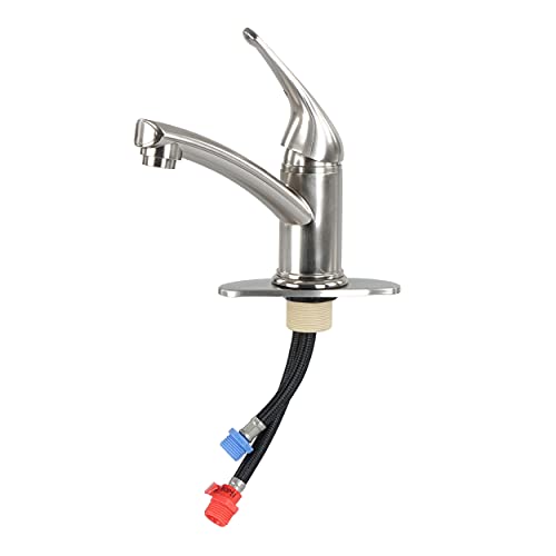 Empire Faucets Empire Faucets SL70LVRN-E Single Handle Bathroom Faucet with Extended Reach Spout - Brushed - Outdoor Depot