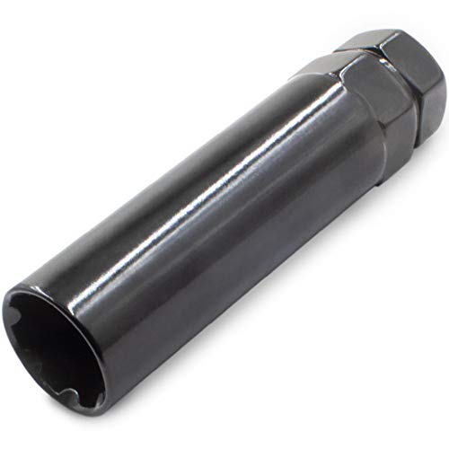 Wheel Accessories Parts 1 Pc Truck 7 Spline 3.50" Long Lug Nuts Adapter Key Black Zinc Finish 13/16" 7/8" 21mm 22mm Hex Key