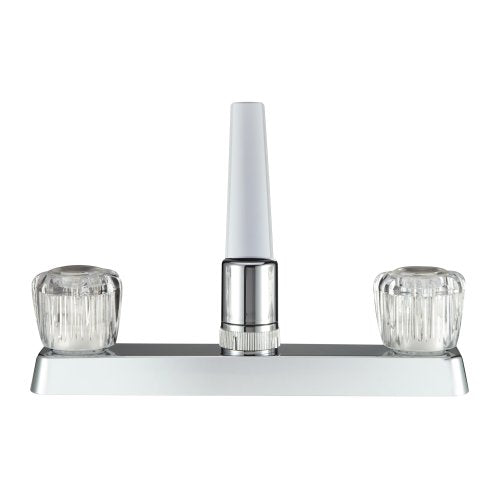 Dura Faucet Dura Faucet DF-PK600A-CP RV Kitchen Sink Faucet with Crystal Acrylic Knobs (Chrome) - Outdoor Depot