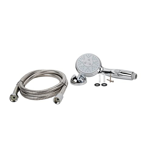 Camco Camco 43713 RV Shower Head Kit with On/Off Switch and 60" Flexible Shower Hose (Chrome) - Outdoor Depot