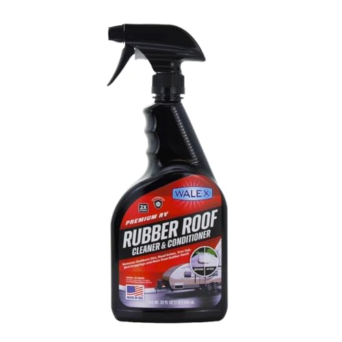 Walex RV Rubber Roof Cleaner/Conditioner - Removes Dirt, Road Grime, Tree Sap, Bird Droppings & More, Conditions RV Roof After Application; Great for RVs, Campers, Motorhomes, & Trailers, 32 oz