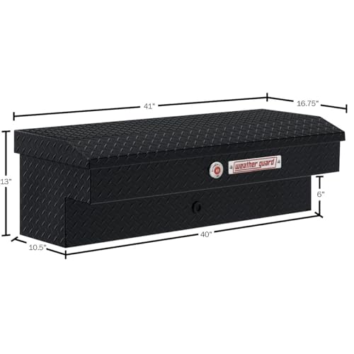 Weather Guard Weather Guard Model 184-5-04 41in Lo-Side Truck Box, Aluminum, Gloss Black, 3.0 cu ft capacity - Outdoor Depot