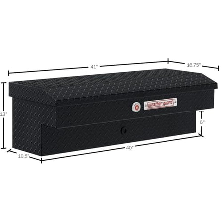 Weather Guard Weather Guard Model 184-5-04 41in Lo-Side Truck Box, Aluminum, Gloss Black, 3.0 cu ft capacity - Outdoor Depot