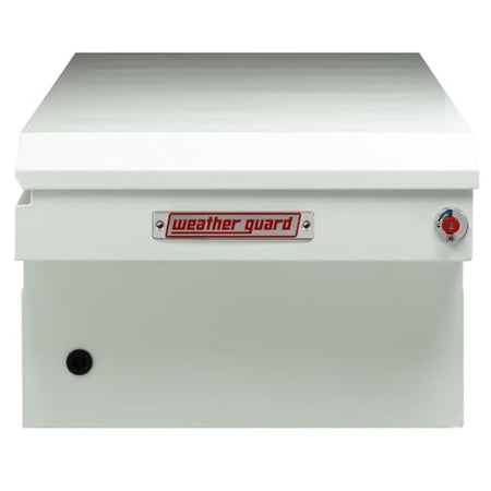 Weather Guard Weather Guard Model 116-3-04 Saddle Box, Steel, Full Extra Wide, White, 14.4 cu ft - Outdoor Depot