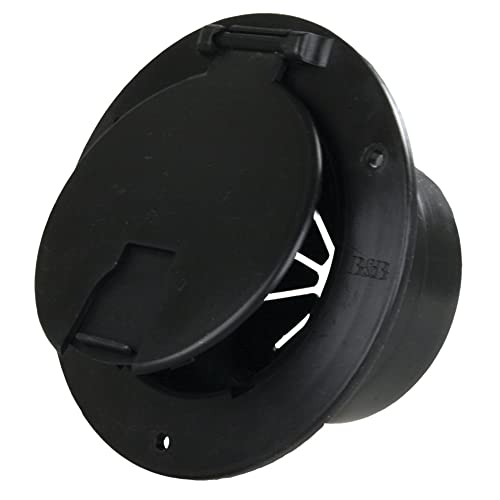 Thetford RV Camper Deluxe Round Electric Cable Cord/Jack Hatch with Back Black PN 94330 - Outdoor Depot