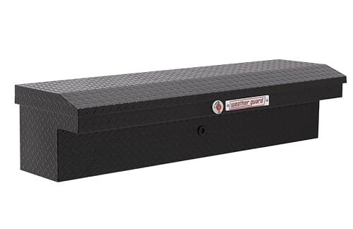 Weather Guard Model 178-5-04 56in Lo-Side Truck Box, Low Profile, Aluminum, Gloss Black, 4.0 cu ft capacity