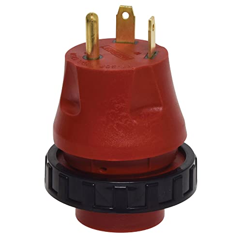 Valterra Mighty Cord Valterra A10-3030DAVP Detachable Adapter Plug - 30AM to 30AF, Red (Carded) - Outdoor Depot