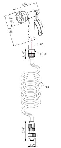 Dura Faucet Dura Faucet DF-SA187-BK RV Exterior Quick Connect Sprayer with 7 Spray Settings and Coiled Hose - Outdoor Depot