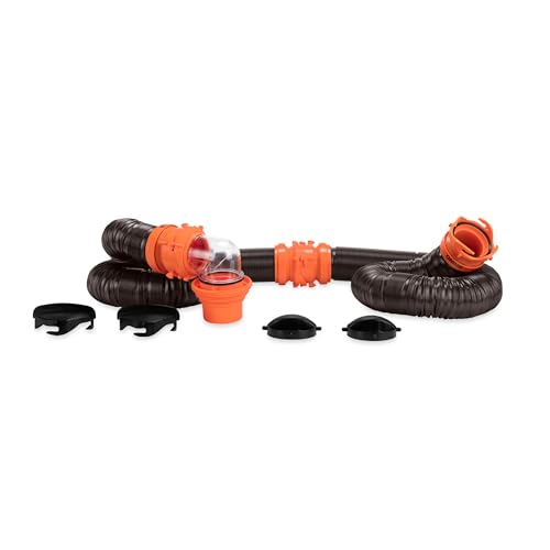 Camco Camco RhinoFLEX 20-Ft Camper/RV Sewer Hose Kit - Features Clear Elbow Fitting w/Removable 4-in-1 - Outdoor Depot