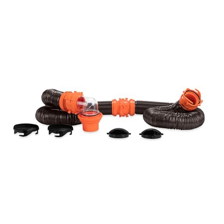 Camco Camco RhinoFLEX 20-Ft Camper/RV Sewer Hose Kit - Features Clear Elbow Fitting w/Removable 4-in-1 - Outdoor Depot