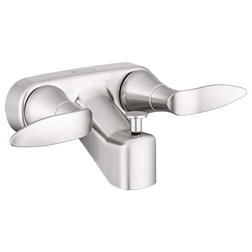 Dura Faucet Dura Faucet DF-SA110LH-SN RV Tub, Shower Faucet Valve Diverter with Winged Levers (Brushed Satin - Outdoor Depot