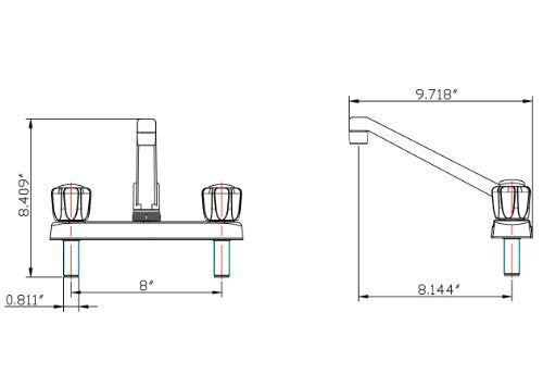 Dura Faucet Dura Faucet DF-PK600A-CP RV Kitchen Sink Faucet with Crystal Acrylic Knobs (Chrome) - Outdoor Depot