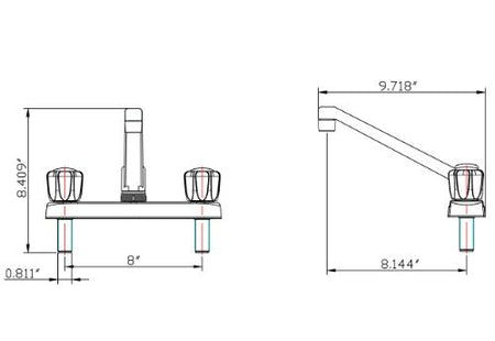 Dura Faucet Dura Faucet DF-PK600A-CP RV Kitchen Sink Faucet with Crystal Acrylic Knobs (Chrome) - Outdoor Depot