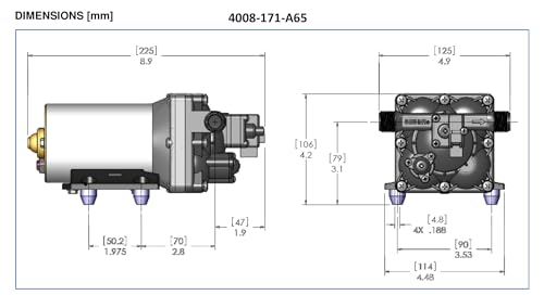 SHURFLO PENTAIR SHURFLO Revolution 4008-171-E65 RV Fresh Water Pump 115V AC 3.0 GPM 55 PSI Quiet Automatic - Outdoor Depot