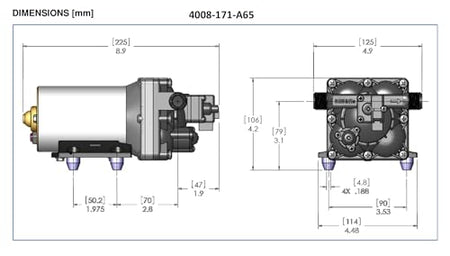 SHURFLO PENTAIR SHURFLO Revolution 4008-171-E65 RV Fresh Water Pump 115V AC 3.0 GPM 55 PSI Quiet Automatic - Outdoor Depot