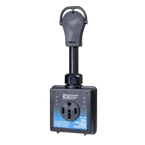 Progressive Industries SSP-50X Portable RV Smart Surge Protector, Black, 50 Amp