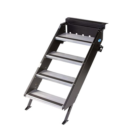 MORryde MORryde STP-212 StepAbove Fold-Up RV Entry Step - 4-Step (8" Step Rise), Fits 26 to 28"" Door Width - Outdoor Depot