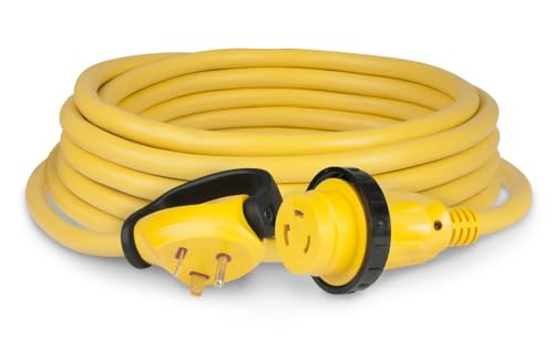 ParkPower by Marinco 30SPP.RV 30 Amp 125V Swivel Handle RV Power Cord, Yellow, 30'