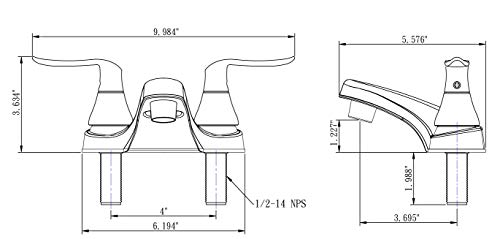 Dura Faucet Dura Faucet DF-PL700LH-SN RV Bathroom Faucet with Winged Levers (Satin Nickel) - Outdoor Depot