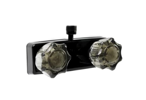 Dura Faucet Dura Faucet RV Shower Faucet w/Smoked Acrylic Knobs - Black - Outdoor Depot