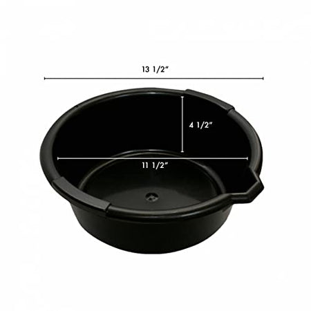 WirthCo Funnel King 32950 Oil Drain Pan, Length 13 1/2", Height 4 1/2", Made in USA, Black - Outdoor Depot