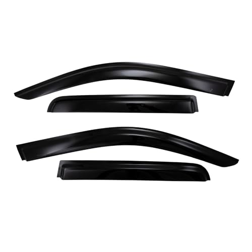 TrailFX 4182H 4-PC Low Profile Tape-On Smoke Window Vents Acrylic Rainguards Fits 2022-2026 Ford Maverick Outside Channel Mount Set of 4