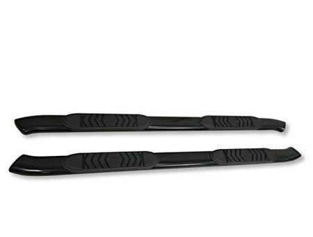 Trailfx TrailFX A7086B 5 Inch Oval Bent Nerf Bar Side Steps with Step Pads Black Powder-Coated Steel Welded - Outdoor Depot