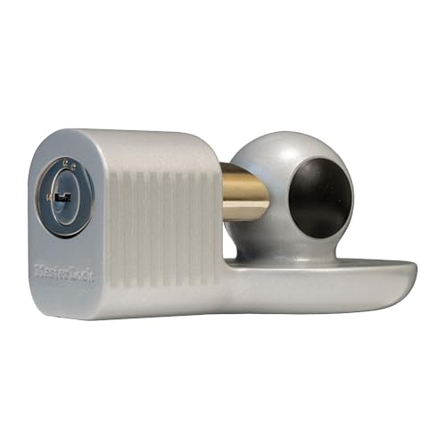 Master Lock Silver Trailer Hitch Lock, Trailer Tongue Lock for RV, Horse Trailer, or Utility Tool Trailer, 377DAT