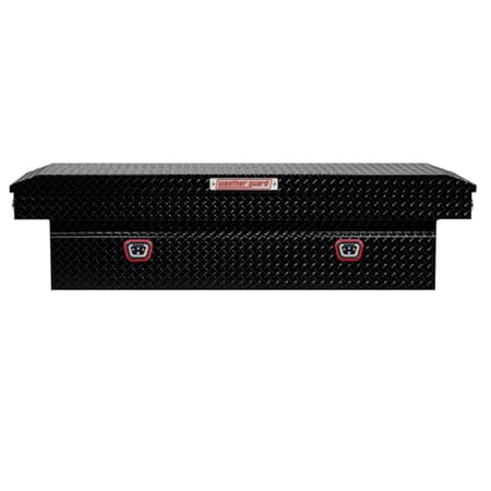 Weather Guard Weather Guard Model 127-5-04 Saddle Box, Aluminum, Full Standard, Gloss Black, 11.0 cu ft - Outdoor Depot