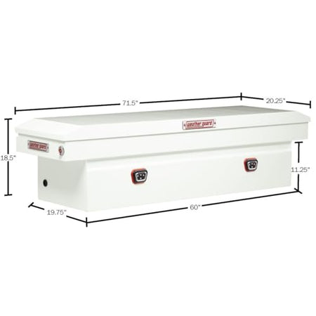 Weather Guard Weather Guard Model 126-3-04 Saddle Box, Steel, For Full Size Trucks, Standard Profile, White, - Outdoor Depot
