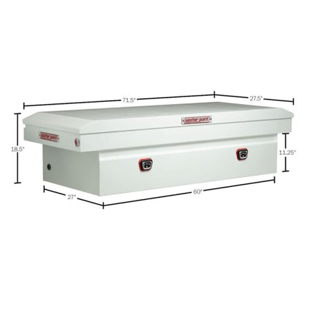 Weather Guard Weather Guard Model 116-3-04 Saddle Box, Steel, Full Extra Wide, White, 14.4 cu ft - Outdoor Depot