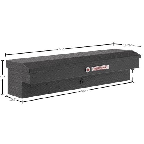 Weather Guard Weather Guard Model 174-52-04 56in Lo-Side Box, Aluminum, Textured Matte Black, 4.0 cu ft - Outdoor Depot