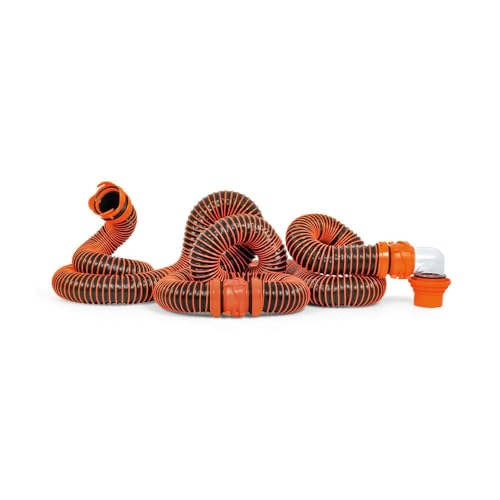 Camco RhinoEXTREME 20-Foot Camper/RV Sewer Hose Kit | Features TPE Technology for Abrasion Resistance and Crush Protection | Includes Pre-Attached Rhino Swivel Fittings (39867)