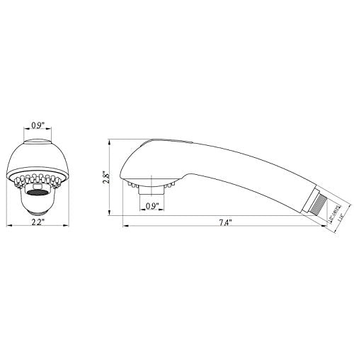 Dura Faucet Dura Faucet RV Kitchen Faucet Designer Toggling Pull-Out Sprayer Replacement Faucets Only - Outdoor Depot
